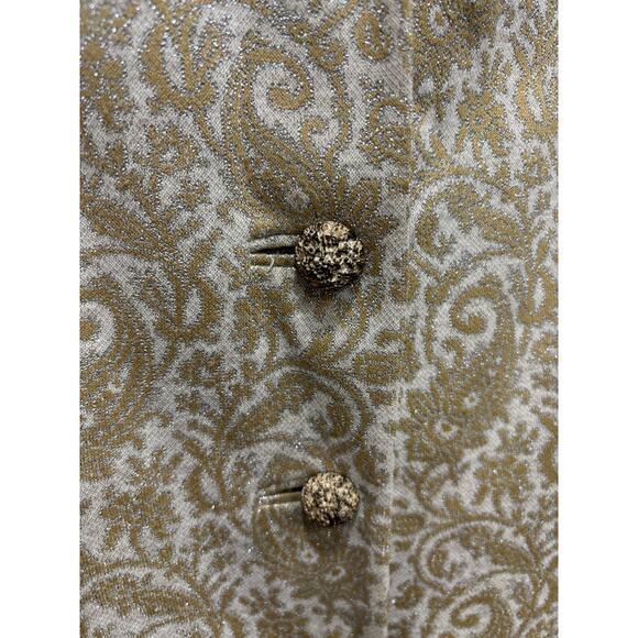 Vintage Y2K Hugo Boss Dress Jacket Womens Small Metallic Jacquard Preppy - Picture 3 of 4